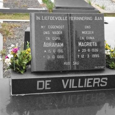 VILLIERS Abraham, de 1916-1986 &amp; Magrieta 1926-1995