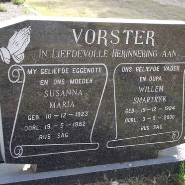 VORSTER Susanna Maria 1923-1982 &amp; Willem Smartryk 1924-2000
