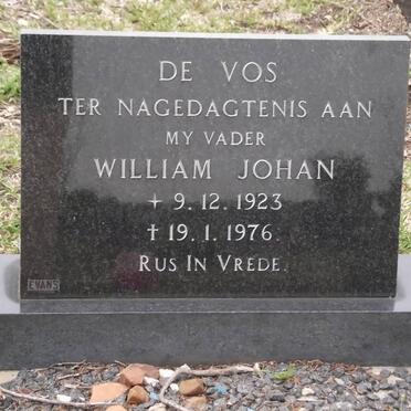 VOS William Johan, de 1923-1976