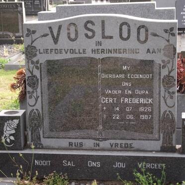 VOSLOO Gert Frederick 1926-1987