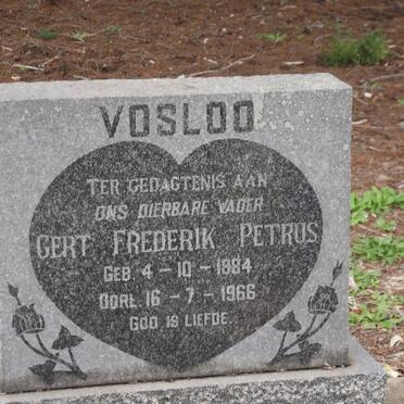 VOSLOO Gert Frederik Petrus 1884-1966