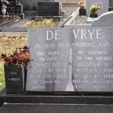 VRYE Cornelius J., de 1924-1985 &amp; Hester M. 1930-1983