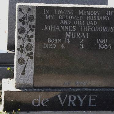 VRYE Johannes Theodorus Murat, de 1881-1965