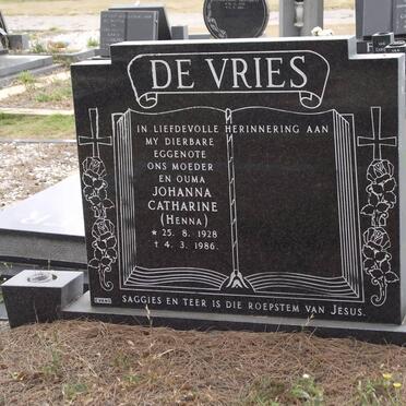 VRIES Johanna Catharine, de 1928-1986