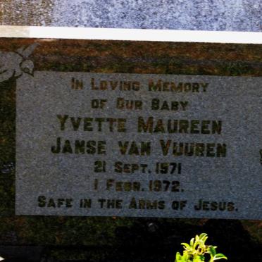 VUUREN Yvette Maureen, janse van 1971-1972