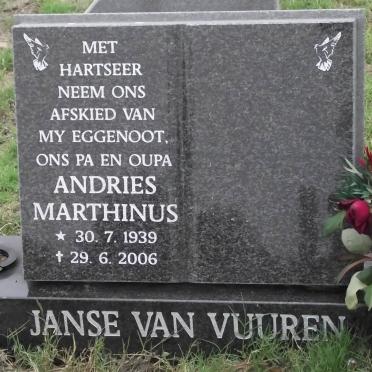 VUUREN Andries Marthinus, janse van 1939-2006