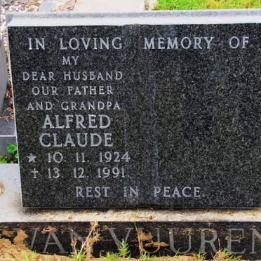 VUUREN Alfred Claude, van 1924-1991
