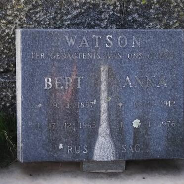 WATSON C.B. 1897-1965 &amp; Anna 1912-1976