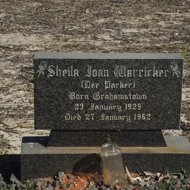 WARRICKER Sheila Joan nee PARKER 1925-1962