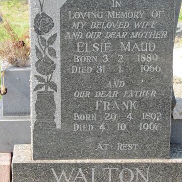 WALTON Elsie Maud 1889-1966 &amp; Frank 1892-1967