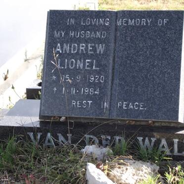 WALT Andrew Lionel, van der 1920-1984