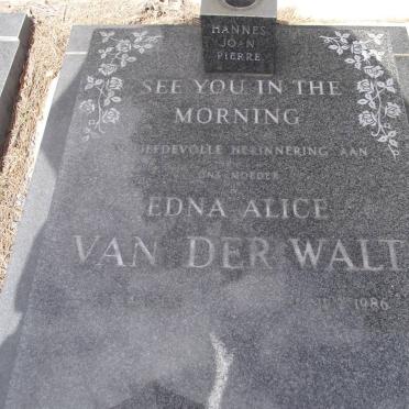 WALT Edna Alice, van der 1909-1986