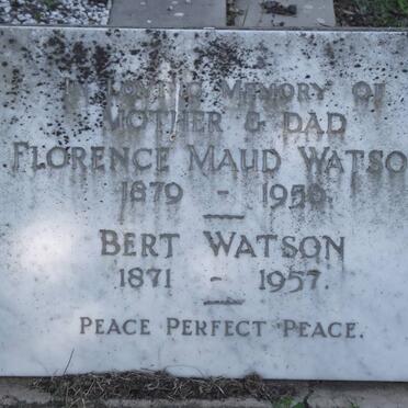 WATSON Bert 1871-1957 &amp; Florence Maud 1879-1956 