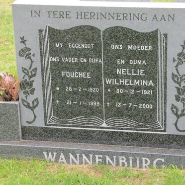 WANNENBURG Fouchee 1920-1999 &amp; Nellie Wilhelmina 1921-2000
