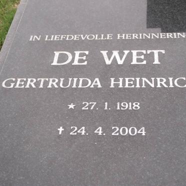 WET Gertruida Heinricha, de 1918-2004