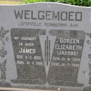WELGEMOED James 1923-1986 &amp; Doreen Elizabeth JACOBS 1929-1992