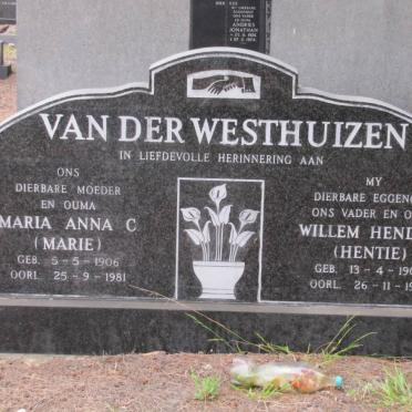 WESTHUIZEN Maria Anna, van der 1906-1981 &amp; Willem Hendrik 1907-1973