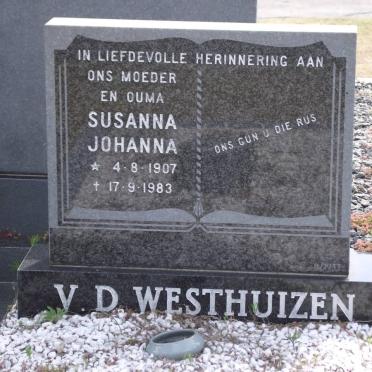 WESTHUIZEN Susanna Johanna, van der 1907-1983