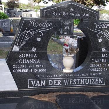 WESTHUIZEN Jacob Casper, van der 1919-1984 &amp; Sophia Johanna 1923-2000