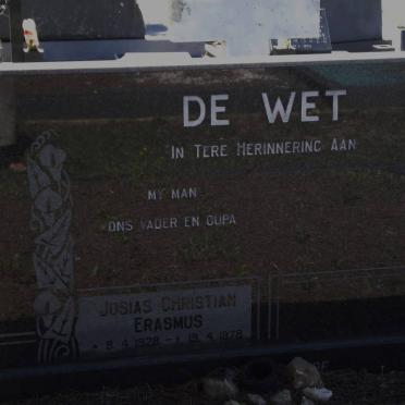 WET Josias Christian Erasmus, de 1928-1978