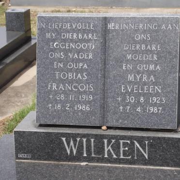 WILKEN Tobias Francois 1919-1986 &amp; Myra Eveleen 1923-1987