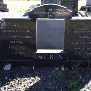 WILKEN Gertina 1906-1980 &amp; Philip Rudolph 1908-1982