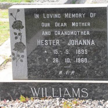 WILLIAMS Hester Johanna 1895-1968