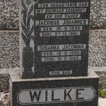 WILKE Jacobus Johannes 1906-1961 &amp; Susanna Jacomina 1900-1980