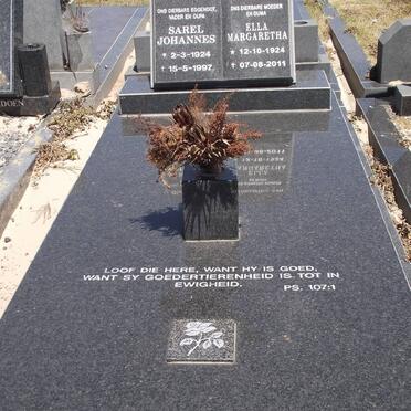 WOLMARANS Sarel Johannes 1924-1997 &amp; Ella Margaretha 1924-2011