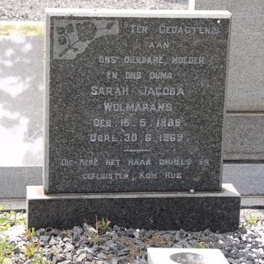 WOLMARANS Sarah Jacoba 1888-1969