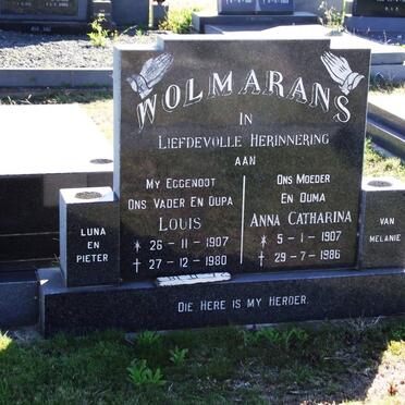 WOLMARANS Louis 1907-1980 &amp; Anna Catharina 1907-1986