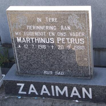 ZAAIMAN Marthinus Petrus 1916-1980
