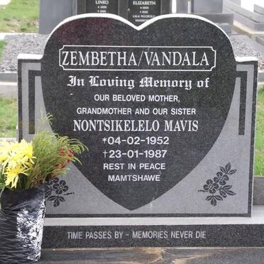 ZEMBETHA-VANDALA Nontsikelelo Mavis 1952-1987
