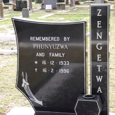 ZENGETWA Phunyuzwa 1933-1996