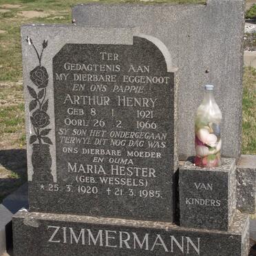 ZIMMERMANN Arthur Henry 1921-1966 &amp; Maria Hester WESSELS 1920-1985