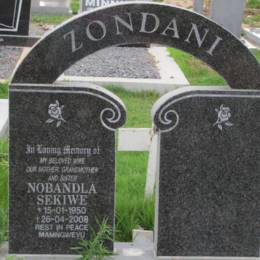 ZONDANI Nobandla Sekiwe 1950-2008