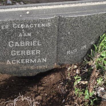ACKERMAN Gabriel Gerber 1921-1939