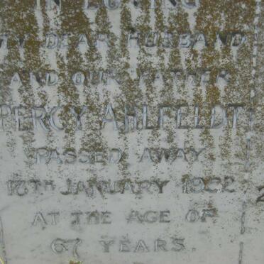 AHLFELDT Percy -1952 &amp; Elizabeth Johanna -1968 