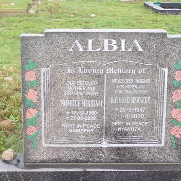 ALBIA Raymond Mzwakhe 1947-2000 &amp; Nomhle Mirriam 1960-2009