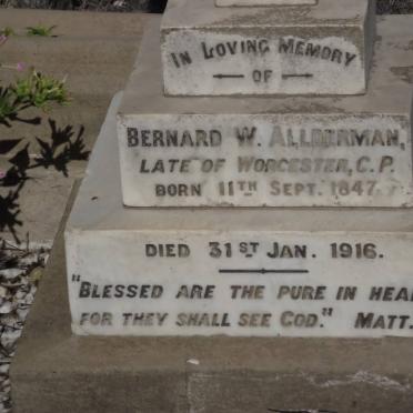 ALDERMAN Bernard W. 1847-1916