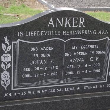ANKER Johan F. 1912-2001 &amp; Anna C.F. 1923-1986