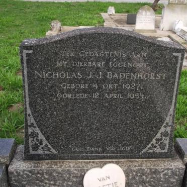 BADENHORST Nicholas J.J. 1927-1955