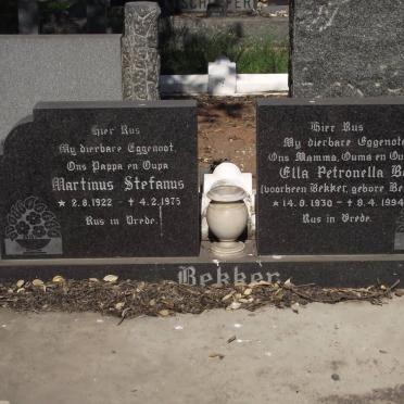 BEKKER Martinus Stephanus 1922-1975 :: BOTHA  Ella Petronella formerly BEKKER nee BEZUIDENHOUT 1930-1994