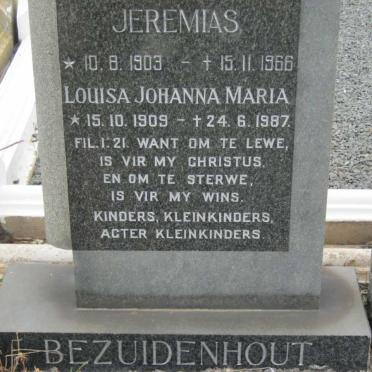 BEZUIDENHOUT Jeremias 1903-1966 &amp; Louisa Johanna Maria 1909-1987