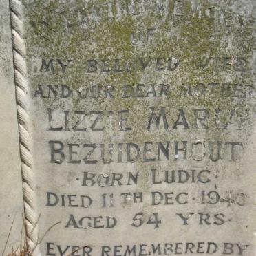 BEZUIDENHOUT Lizzie Maria nee LUDIC -1940