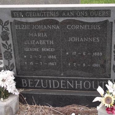 BEZUIDENHOUT Cornelius Johannes 1889-1961 &amp; Elzie Johanna Maria Elizabeth BENCE 1886-1967