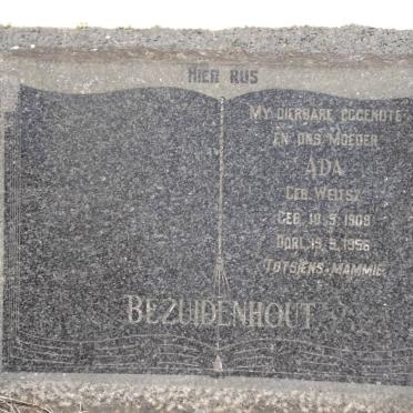 BEZUIDENHOUT Ada nee WEITSZ 1909-1958