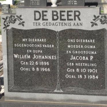 BEER Willem Johannes, de 1896-1966 &amp; Jacoba P. NEETHLING 1901-1984
