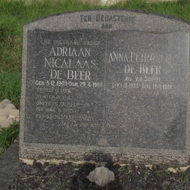 BEER Adriaan Nicalaas, de 1903-1968 &amp; Anna Petronella 1899-1948