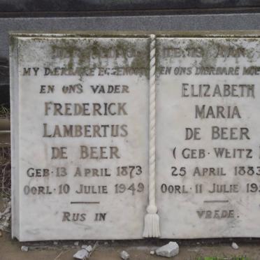 BEER Frederick Lambertus, de 1873-1949 &amp; Elizabeth Maria WEITZ 1883-1959